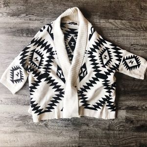 36 Point 5 Aztec Print Oversized Cardigan